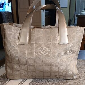 Authentic Chanel Silver Travel Line Bag